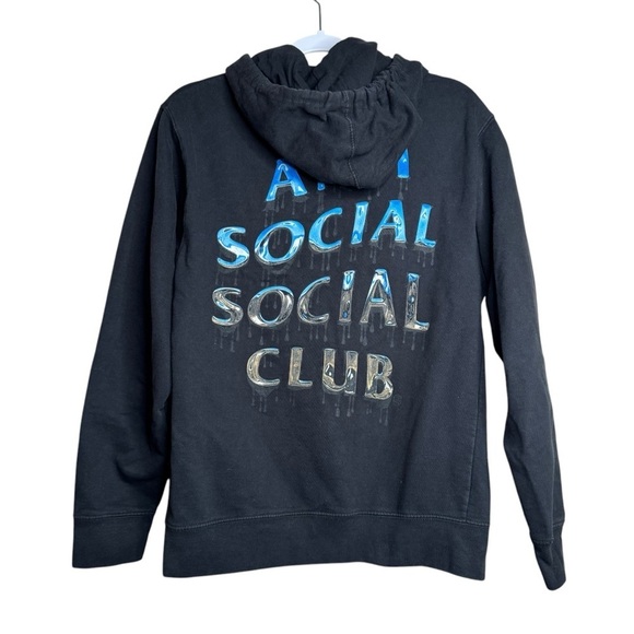 Anti Social Social Club Zip Up Hoodie Authentic Size S Hooded Sweatshirt Black - Picture 1 of 8